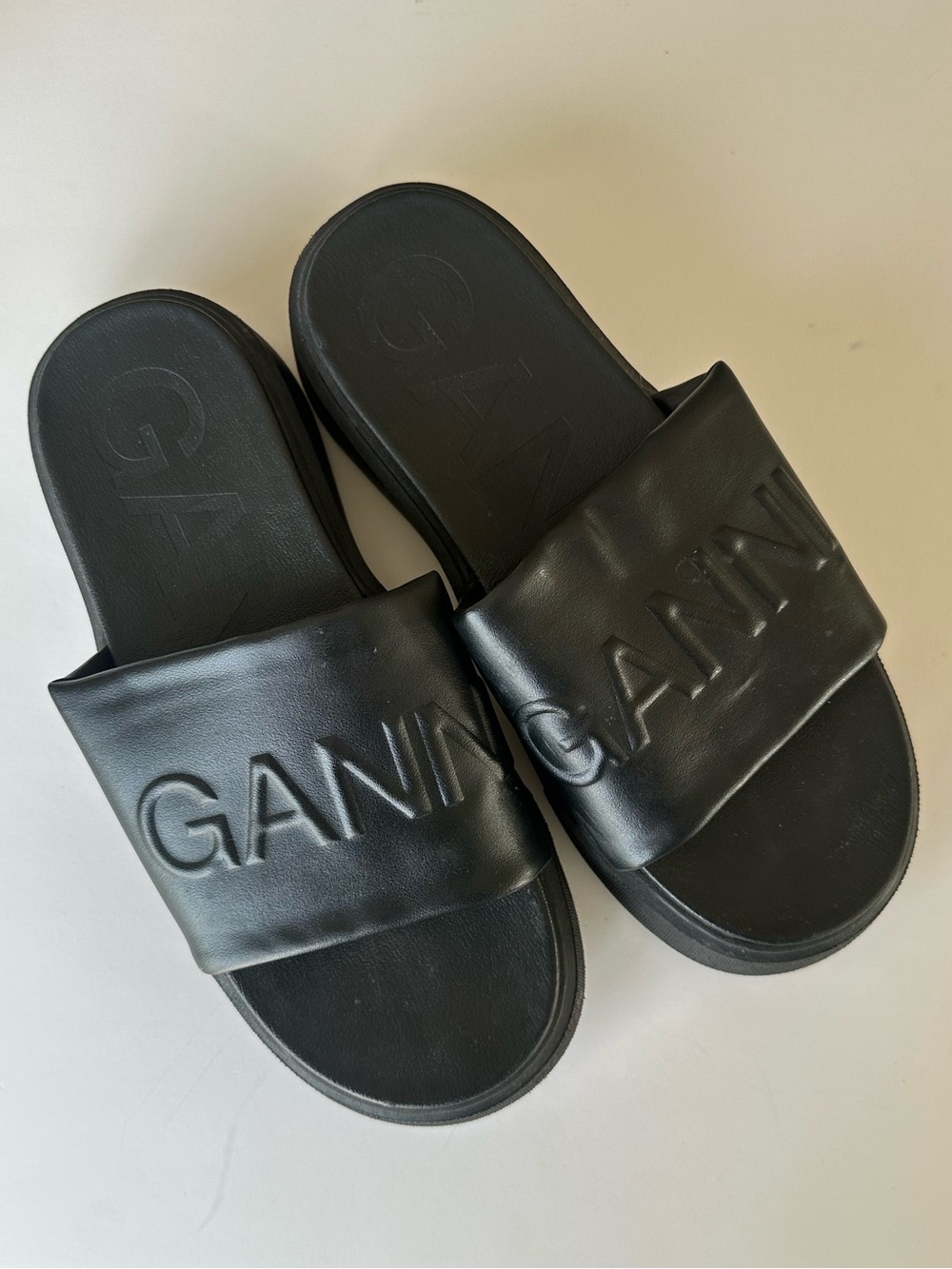 Ganni Platform Leather Slides